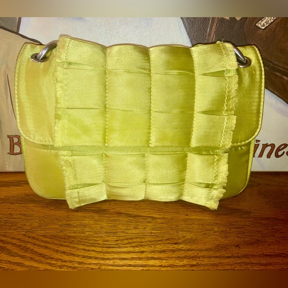 Botkier Sateen Shoulder Bag w/ Heavy Chain - Lime Green - Like New $295 MSRP - Picture 5 of 16